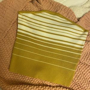 Yellow and white striped tube top!